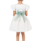 Puff Sleeve Satin Flower Girl Dress by Cinderella Couture USA AS9159