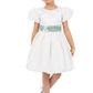 Puff Sleeve Satin Flower Girl Dress by Cinderella Couture USA AS9159