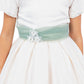 Puff Sleeve Satin Flower Girl Dress by Cinderella Couture USA AS9159