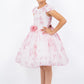 Puff Sleeve Flower Print Girl Party Dress by Cinderella Couture USA AS9161