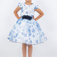 Puff Sleeve Flower Print Girl Party Dress by Cinderella Couture USA AS9161