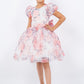 Beautiful Flower Print Organza Girl Party Dress by Cinderella Couture USA AS9163