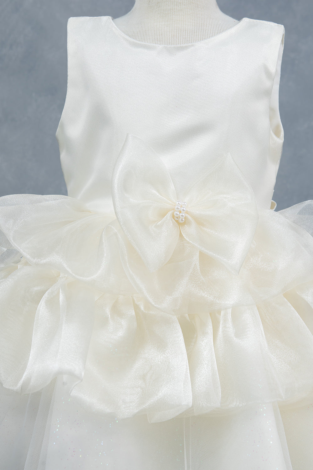 Layers Ruffled Classic Boat Neckline Girl Communion Dress by Cinderella Couture USA AS9174B
