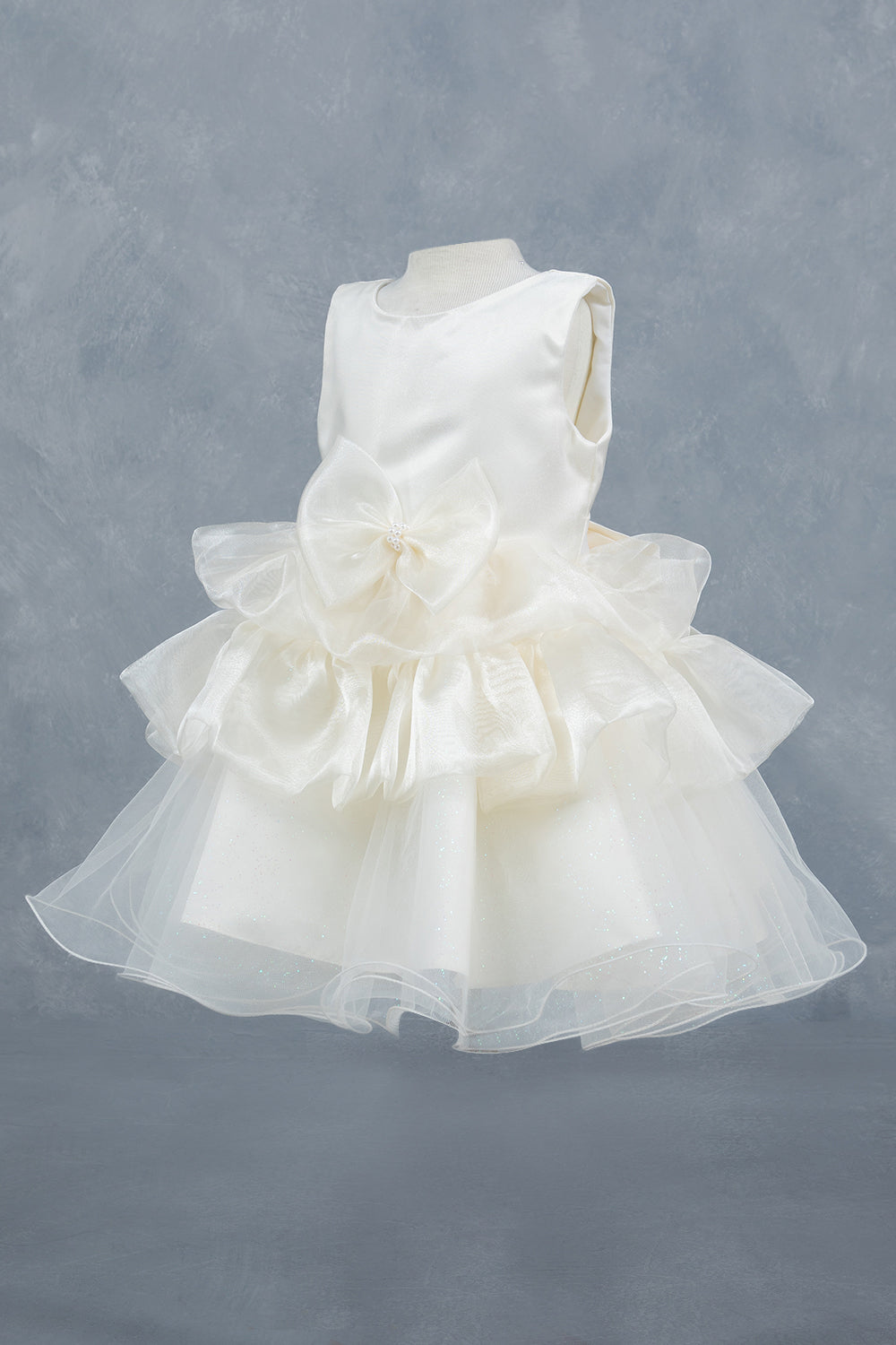 Layers Ruffled Classic Boat Neckline Girl Communion Dress by Cinderella Couture USA AS9174B