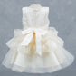 Layers Ruffled Classic Boat Neckline Girl Communion Dress by Cinderella Couture USA AS9174B