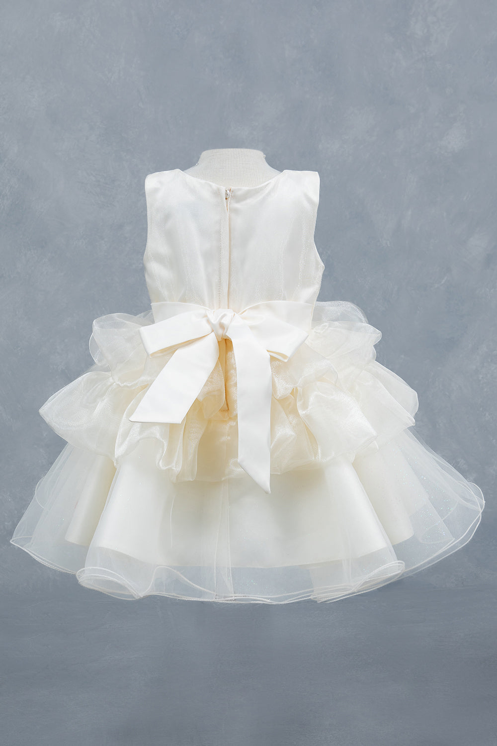Layers Ruffled Classic Boat Neckline Girl Communion Dress by Cinderella Couture USA AS9174B