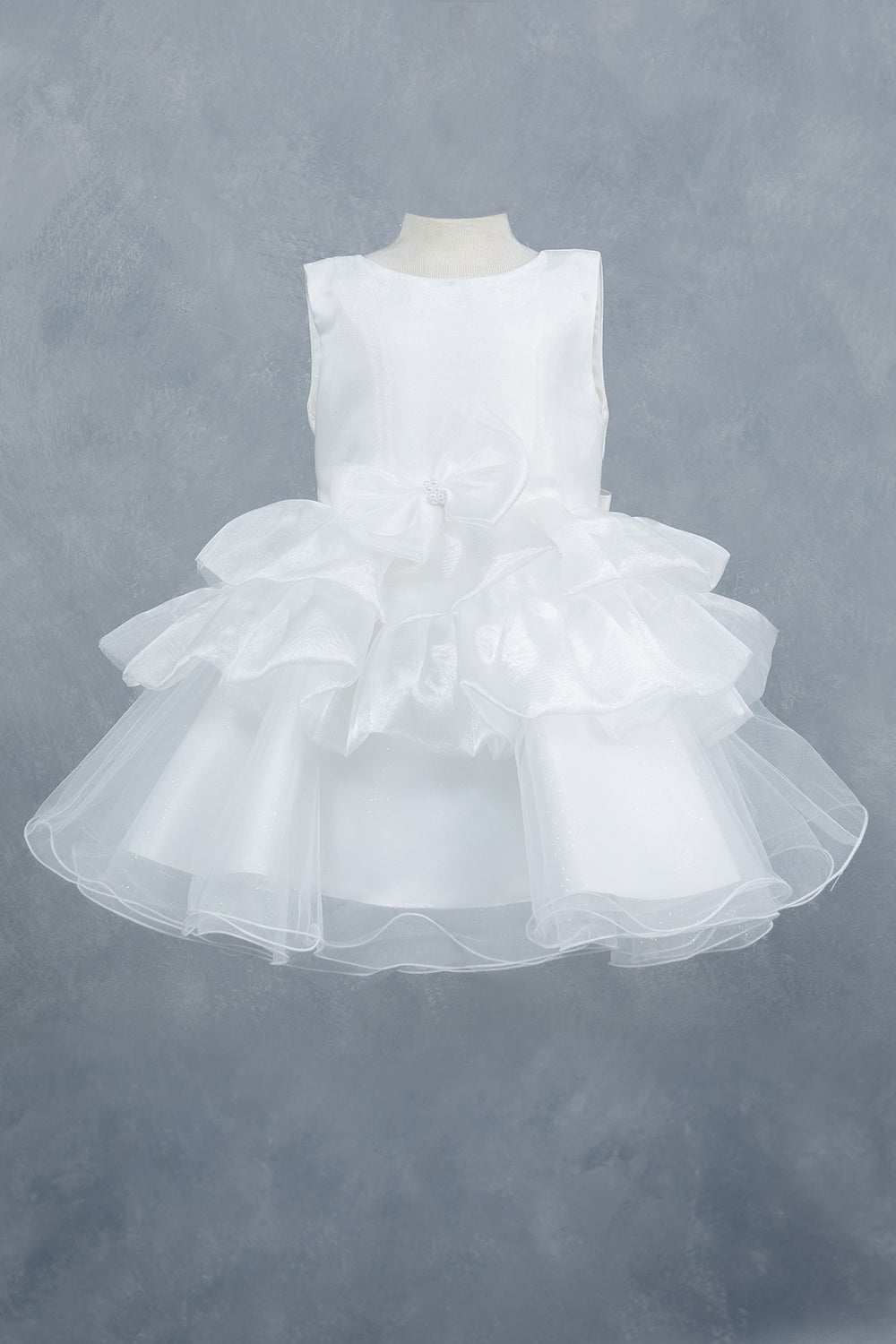 Layers Ruffled Classic Boat Neckline Girl Communion Dress by Cinderella Couture USA AS9174B