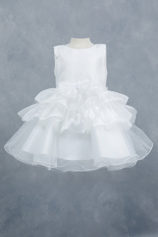 Layers Ruffled Classic Boat Neckline Girl Communion Dress by Cinderella Couture USA AS9174B