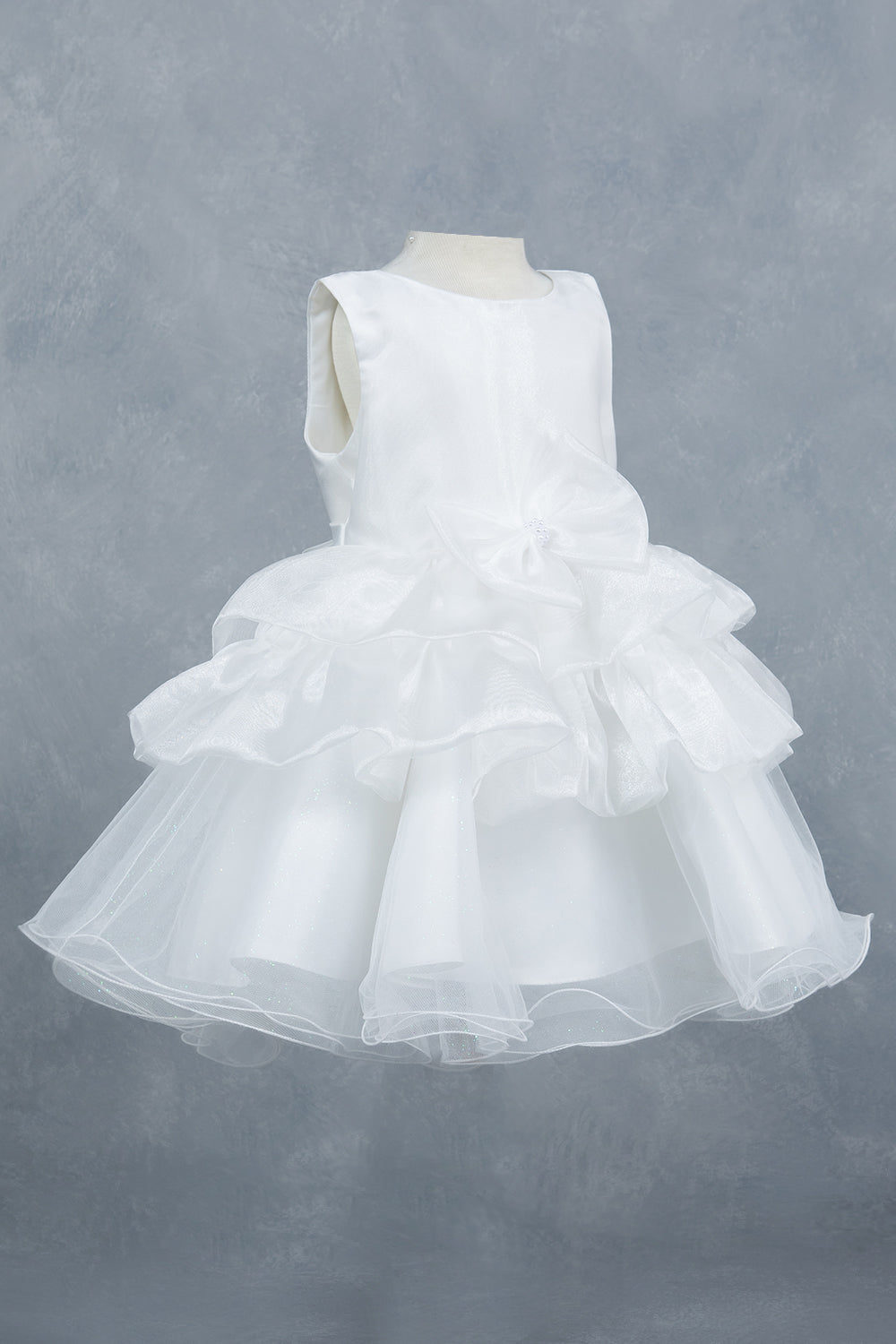 Layers Ruffled Classic Boat Neckline Girl Communion Dress by Cinderella Couture USA AS9174B