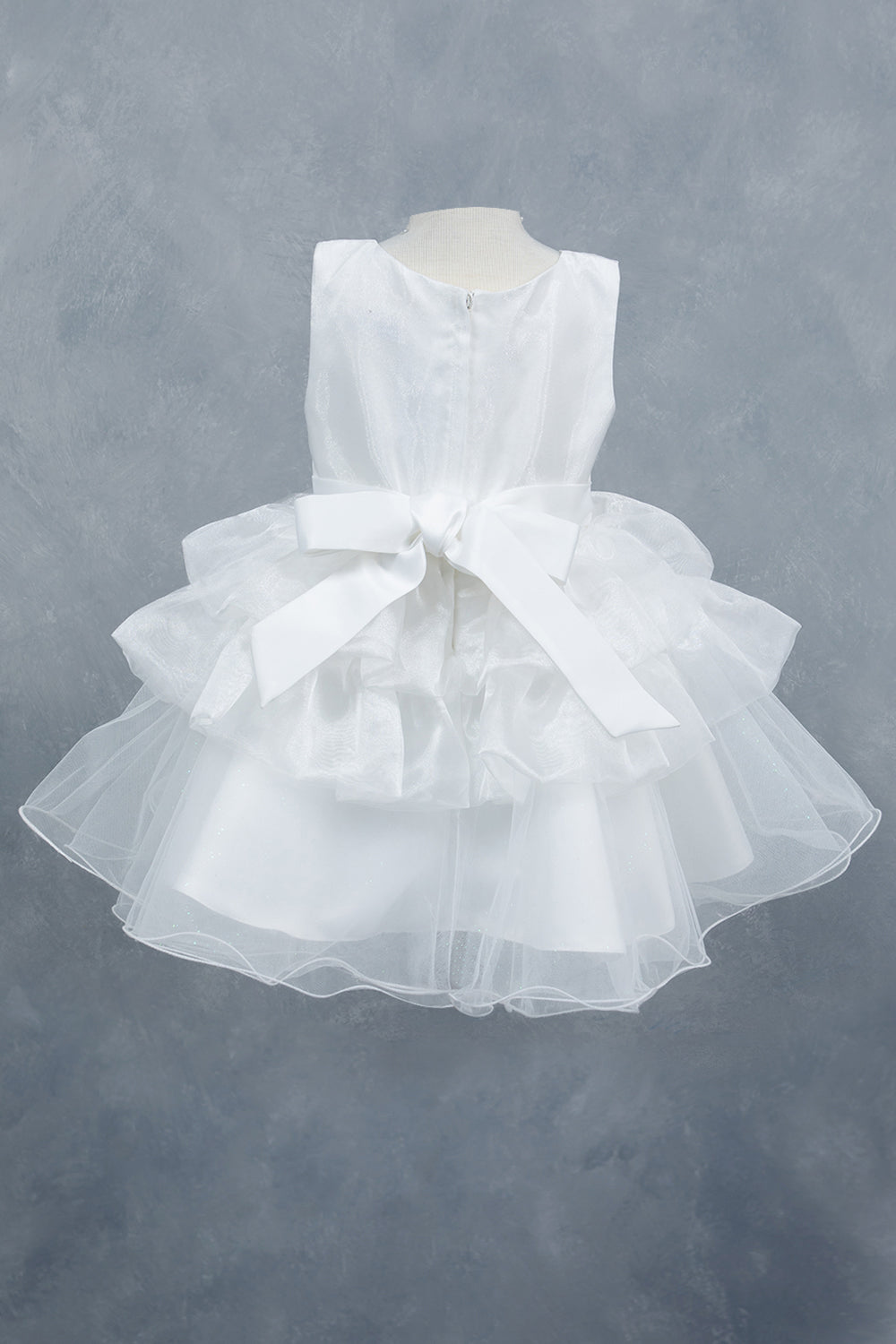 Layers Ruffled Classic Boat Neckline Girl Communion Dress by Cinderella Couture USA AS9174B