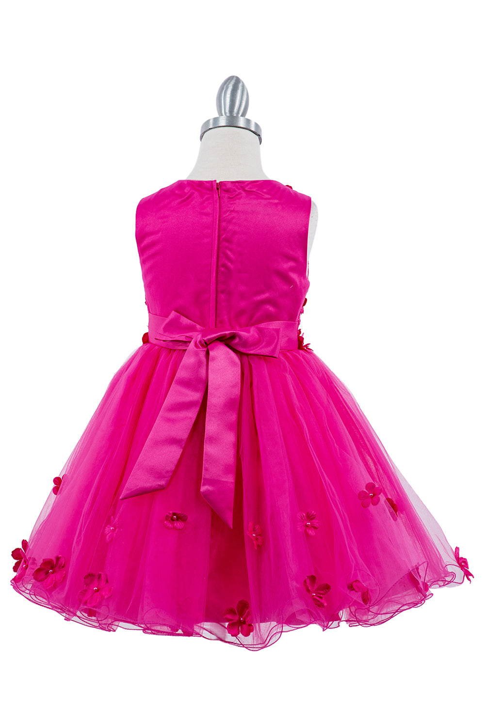 3D Floral Sleeveless Flower Girl Dress by Cinderella Couture USA AS9219