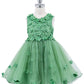 3D Floral Sleeveless Flower Girl Dress by Cinderella Couture USA AS9219