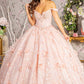 Butterfly Sequin Sweetheart Neckline Quinceanera Dress by Elizabeth K - GL3183