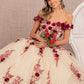 3-D Embroidery Off Shoulder Quinceanera Dress by GLS by Gloria - GL3105