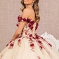 3-D Embroidery Off Shoulder Quinceanera Dress by GLS by Gloria - GL3105