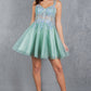 Sequin Plunging V-Neckline Short Party Dress by Cinderella Couture USA AS8305J