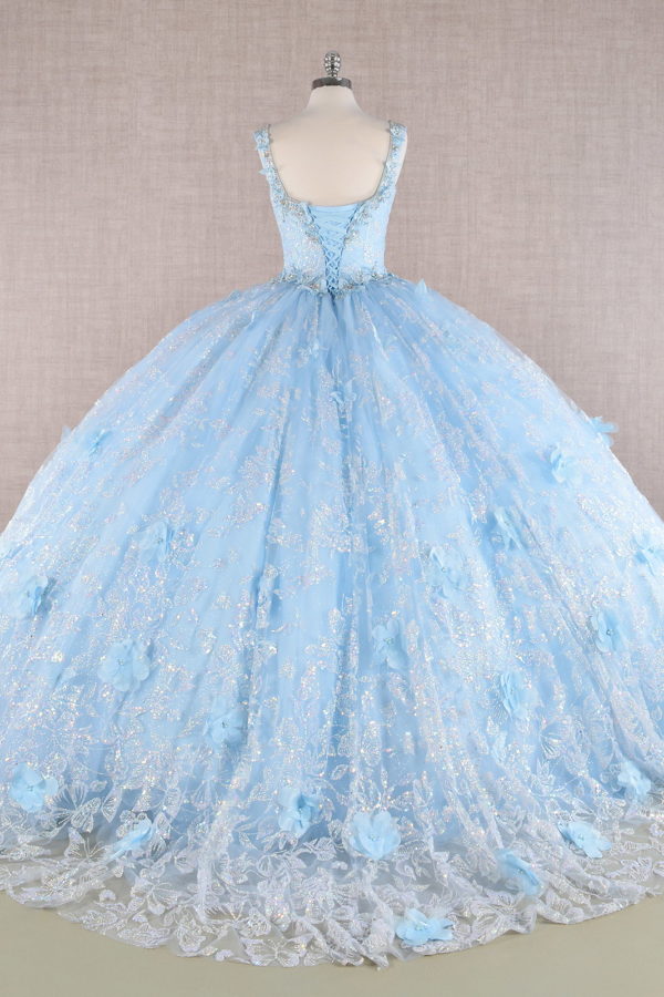 Butterfly Sequin Sweetheart Neckline Quinceanera Dress by Elizabeth K - GL3183