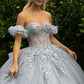 Embellished Glitter Cut-Away Shoulder Quinceanera Dress by GLS by Gloria - GL3519