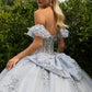 Embellished Glitter Cut-Away Shoulder Quinceanera Dress by GLS by Gloria - GL3519