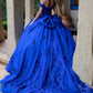 Embroidery Off Shoulder Corset Glitter Quinceanera Dress by GLS by Gloria - GL3521