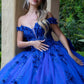 Embroidery Off Shoulder Corset Glitter Quinceanera Dress by GLS by Gloria - GL3521