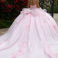 Strapless 3D Flower Applique Quinceanera Dress by GLS by Gloria - GL3549