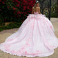 Strapless 3D Flower Applique Quinceanera Dress by GLS by Gloria - GL3549