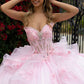 Strapless 3D Flower Applique Quinceanera Dress by GLS by Gloria - GL3549