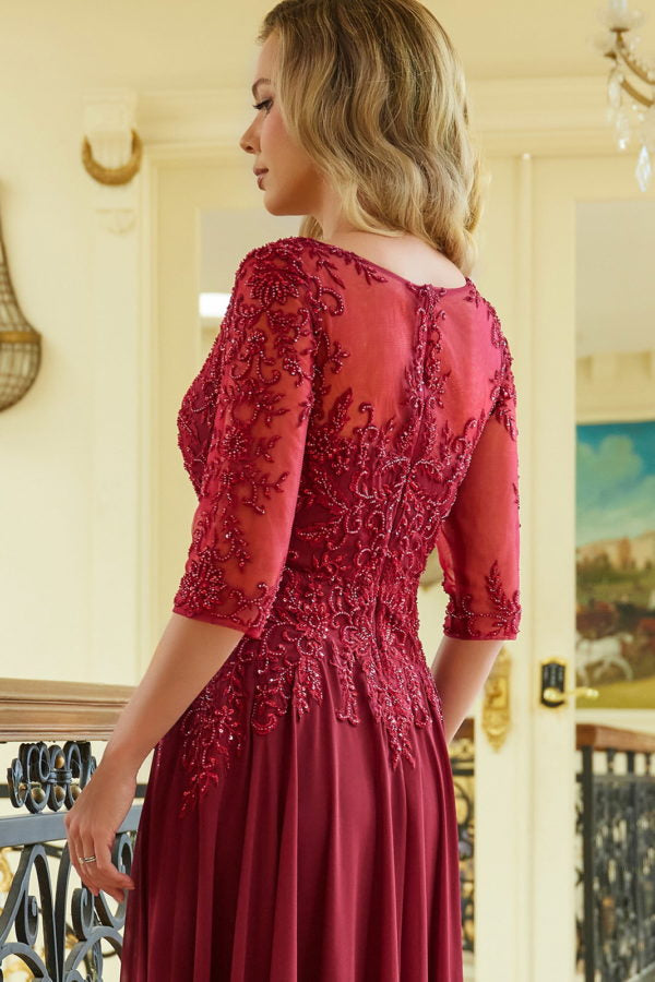 Embroidery Illusion V-Neckline A-Line Women Formal Dress by Elizabeth K - GL3573 - Special Occasion/Curves