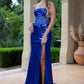 Straight Across Neckline Leg Slit Women Formal Dress by Elizabeth K - GL3591 - Special Occasion/Curves