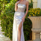 Straight Across Neckline Leg Slit Women Formal Dress by Elizabeth K - GL3591 - Special Occasion/Curves