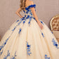 3-D Embroidery Off Shoulder Quinceanera Dress by GLS by Gloria - GL3105