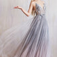 Floral Beaded Tulle A-Line Gown by Andrea & Leo Couture A0850 - Special Occasion