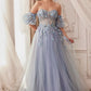 Floral Strapless Ball Gown by Andrea & Leo Couture A1108 Penelope Gown - Special Occasion