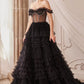 Off the Shoulder Rhinestones Ruffle Corset Ball Gown by Andrea & Leo Couture A1150 - Special Occasion