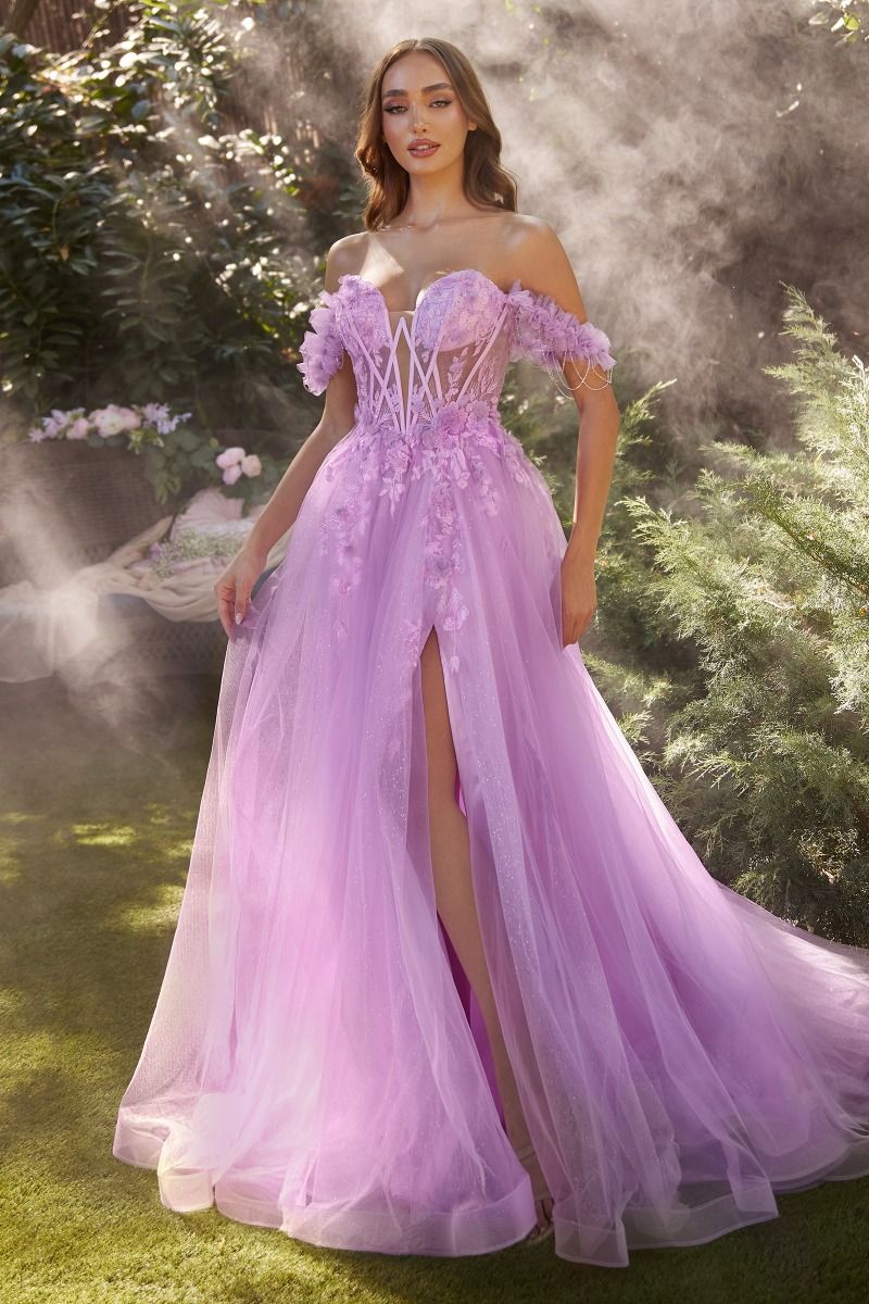 Off The Shoulder A-Line Formal Evening Gown by Andrea & Leo Couture - A1237 - Special Occasion