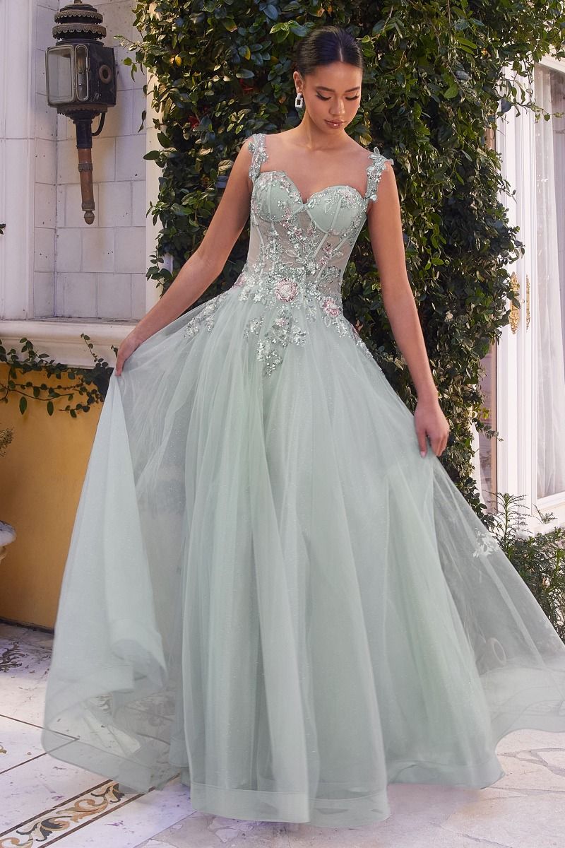 Embellished A-Line Tulle Formal Evening Gown by Andrea & Leo Couture - A1258 - Special Occasion