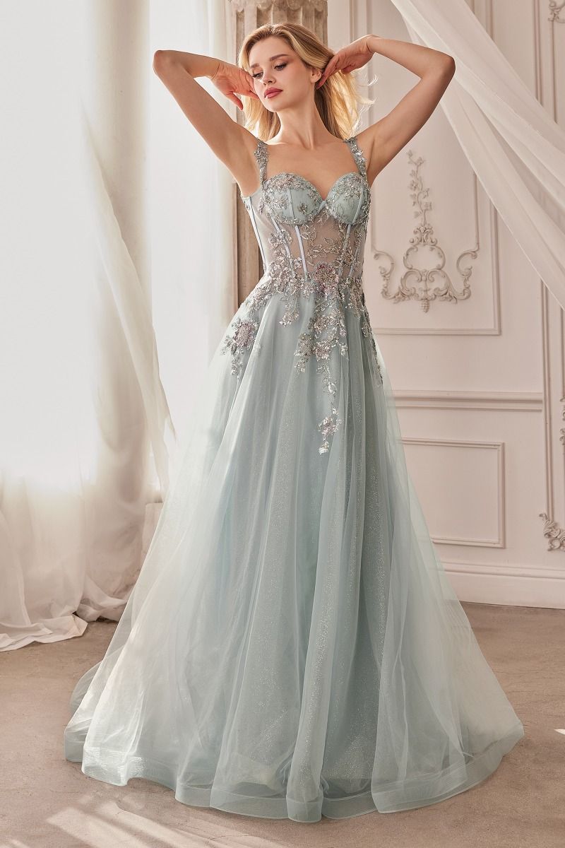 Embellished A-Line Tulle Formal Evening Gown by Andrea & Leo Couture - A1258 - Special Occasion