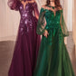 Long Sleeve A-Line Tulle & Lace Gown - Andrea & Leo Couture A1263 - Special Occasion/Curves