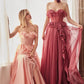 Strapless Chiffon Ruffle A-Line Formal Evening Gown by Andrea & Leo Couture - A1341 - Special Occasion