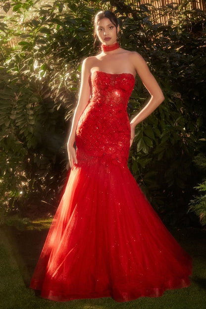 Strapless Straight Across Neck Mermaid Formal Evening Gown by Andrea & Leo Couture - A1345 - Special Occasion