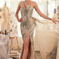 Embellished One Shoulder Leg Slit Gown by Andrea and Leo A1376 - Special Occasion/Curves