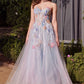 Strapless Sweetheart Floral A-Line Gown by Andrea and Leo A1383 - Special Occasion