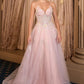 Glitter Deep V-Neckline A-Line Gown by Andrea and Leo A1477 - Special Occasion
