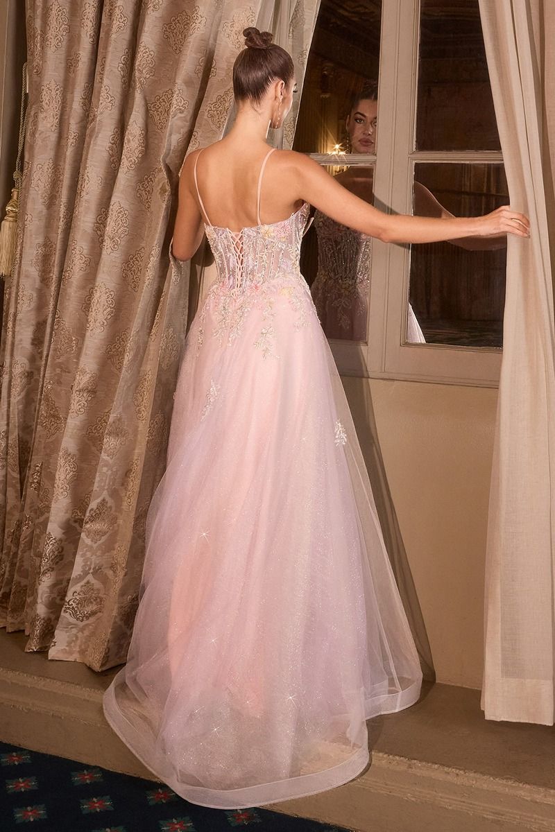 Glitter Deep V-Neckline A-Line Gown by Andrea and Leo A1477 - Special Occasion