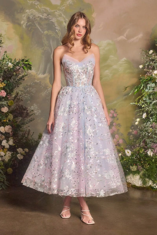 Embroidery Strapless A-Line Gown by Andrea and Leo A1485 - Special Occasion