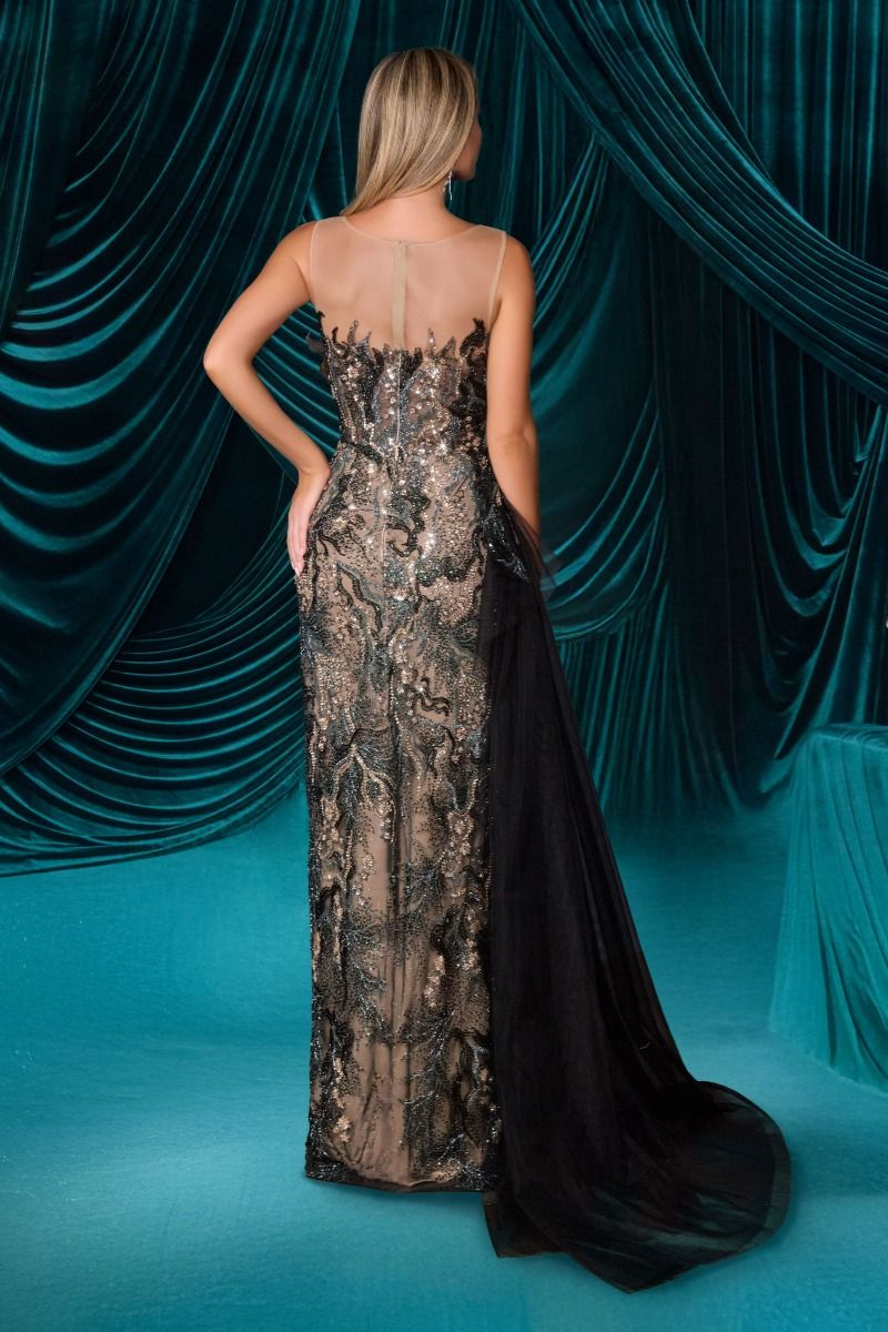 Fitted Illusion Neckline Gown by Andrea and Leo A1489 - Special Occasion/Curves