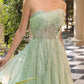 Strapless Soft Floral A-Line Gown by Andrea and Leo A1491 - Special Occasion