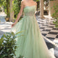 Strapless Soft Floral A-Line Gown by Andrea and Leo A1491 - Special Occasion