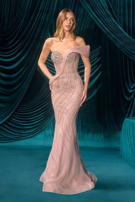 Fitted Sweetheart Neckline Gown by Andrea and Leo A1504 - Special Occasion